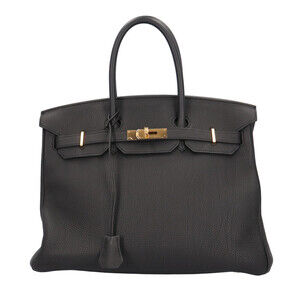 Hermes Birkin 35 Handbag, Togo Leather, Black, Women's HERMES